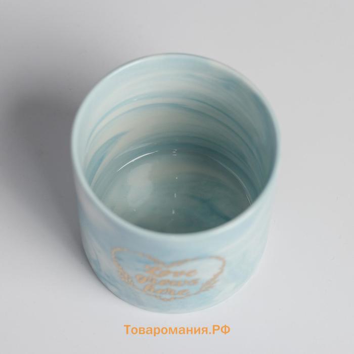 Кашпо керамическое с тиснением, горшок «Расти», 8 х 7,5 см
