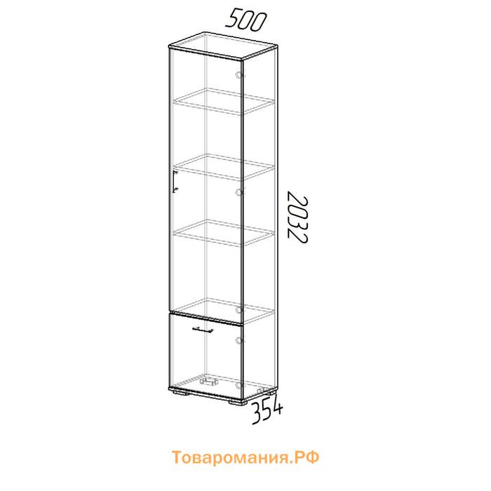Шкаф бельевой «Ника», 500×354×2032 мм, цвет ясень шимо светлый/ясень шимо тёмный