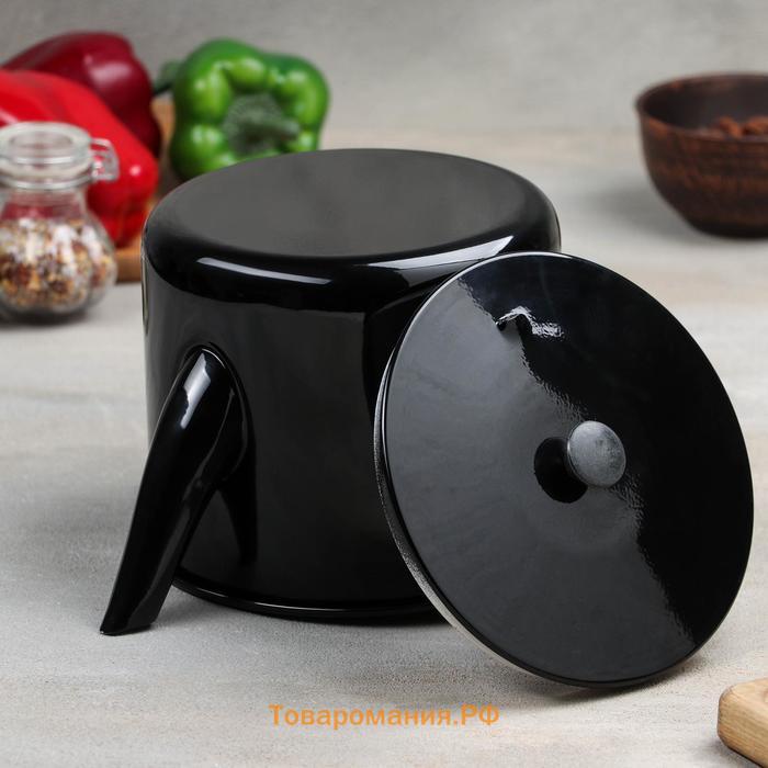 Чайник-котелок алюминиевый с декоративным покрытием, 2,5 л, цвет чёрный