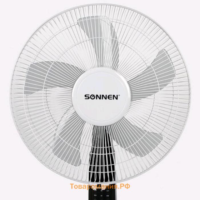 Вентилятор SONNEN TF-45W-40-520, напольный, 45 Вт, 3 режима, пульт ДУ, белый