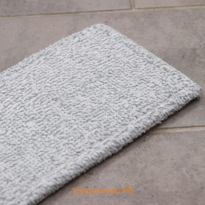 Насадка для плоской швабры, 41×12 см, микрофибра, серая