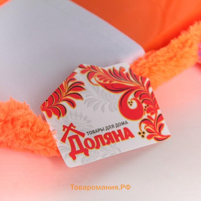 Швабра для мытья пола плоская , насадка микрофибра 42×12 см, металлическая ручка 124 см
