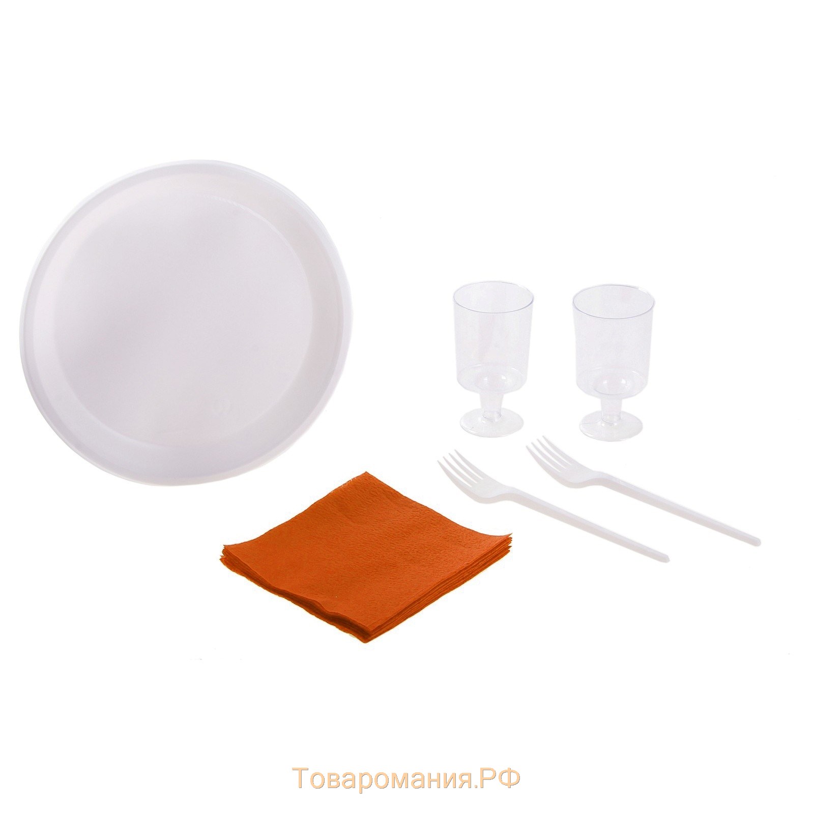 Набор пластиковой одноразовой посуды «Праздничный», 6 персон, цвет МИКС