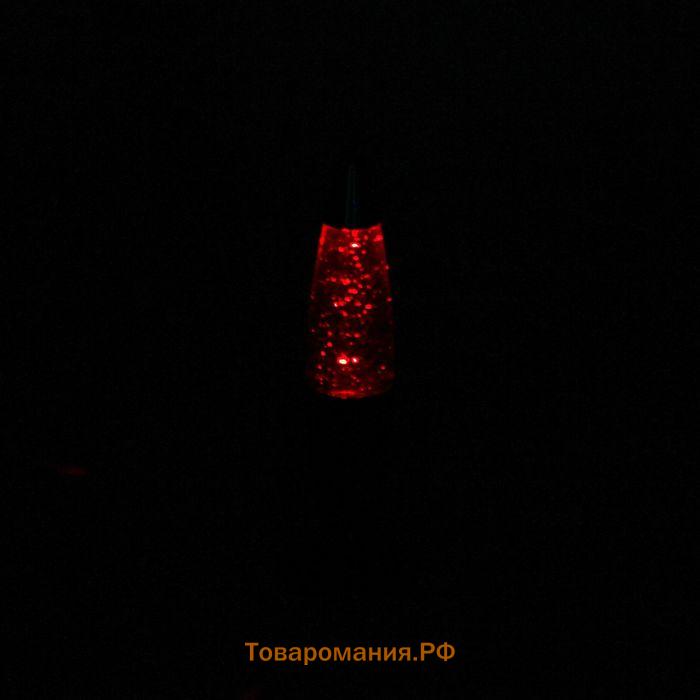 Светильник «Голубая ракета» LED, лава, блёстки, от батареек 3хLR44 19 см RISALUX