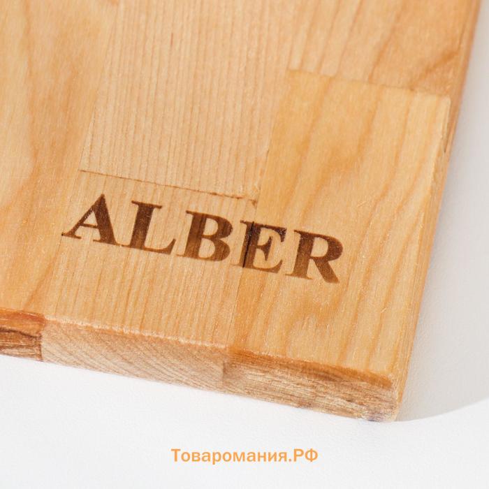 Доска разделочная «Прямоугольник» малая (металлическая ручка) 26×18×1.8 см