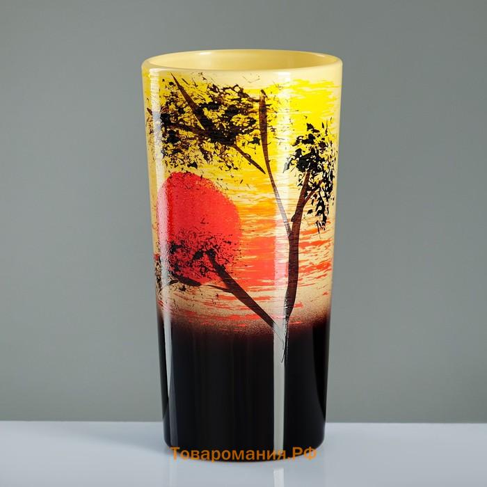 Набор для сока с подносом "Закат" художественная роспись, 6 стаканов 1250/200 мл