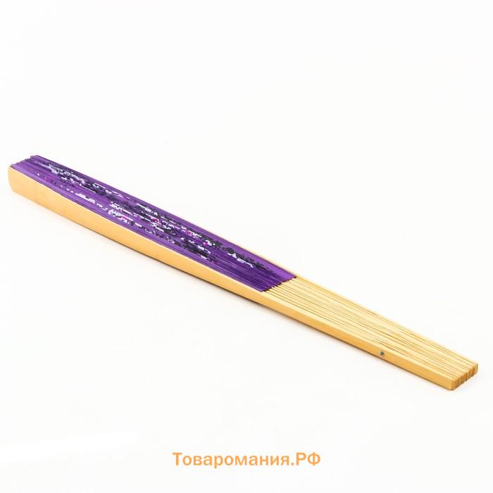 Веер бамбук, текстиль h=120 см "Сакура" фиолетовый
