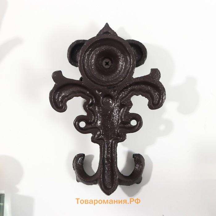 Крючки декоративные чугун «Геральдическая лилия», 15×4×9.8 см