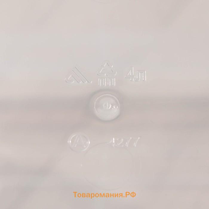 Контейнер для хранения Альтернатива, 4 л, 19.5×19.5×17.5 см, с крышкой, пластик, прозрачный