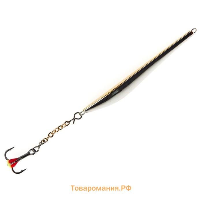 Блесна вертикальная зимняя Lucky John DOUBLE BLADE с цепочкой и тройником, 5.5 см SG блистер