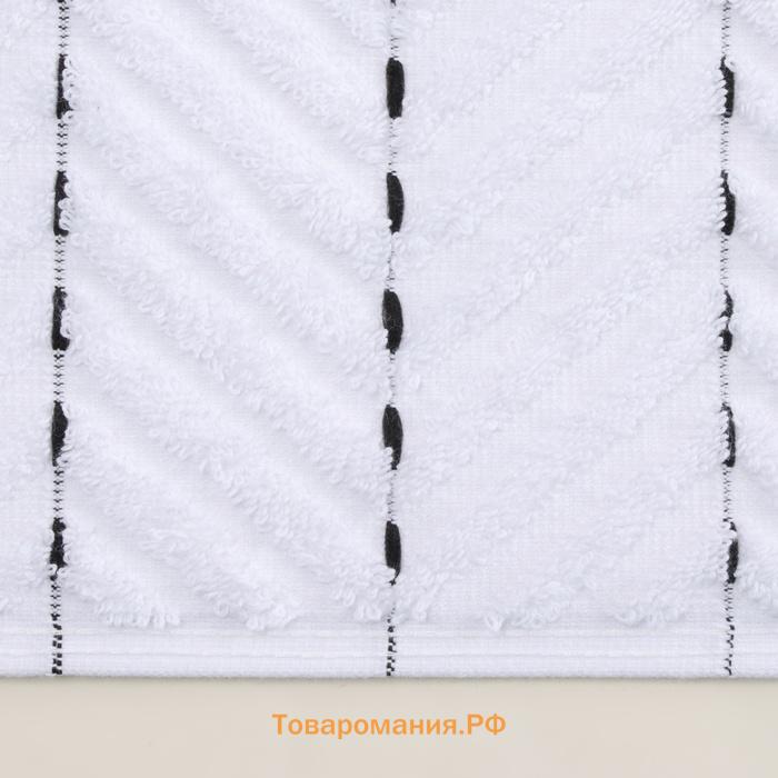 Коврик махровый SL HOME: Lines "Блан де Блан" 50х70 см, 100% хлопок, 750 г/м2