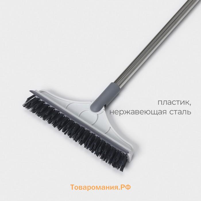 Щётка для пола и мытья труднодоступных мест, стыков, с водосгоном Raccoon, ворс углом, 3 см, 107×22×4.5 см