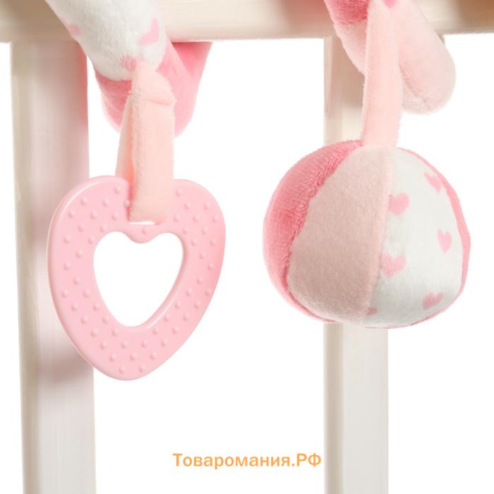 Растяжка - спираль на коляску/кроватку M&B «Зайка», с прорезывателем, от 3 мес.