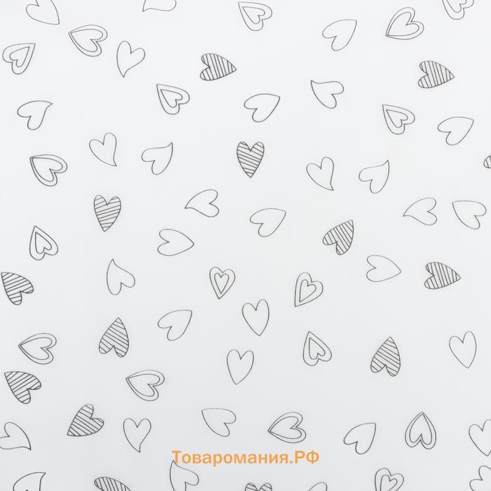 Бумага упаковочная тишью, «Сердечки», 50 см × 70 см 17 грамм, белая