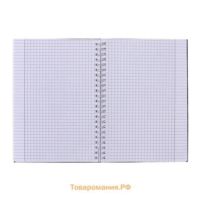 Тетрадь A5, 80 листов в клетку, на гребне, Calligrata "Аниме Art.черное и белое"