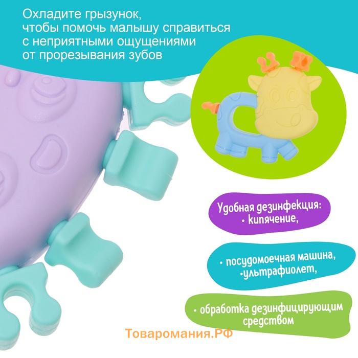 Набор прорезывателей для зубов «Забавные зверята», 4 шт.