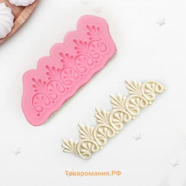 Молд  «Тесьма», силикон, 17×6.5 см, розовый