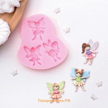Молд  «Феи», силикон, 7.5×7×1 см, розовый