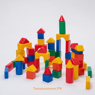 Кубики детские, пластиковые, цветные, 60 штук, 6 х 6 см