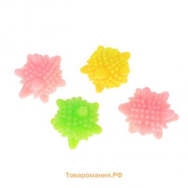 Шарики для стирки белья , d=6 см, 4 шт., МИКС