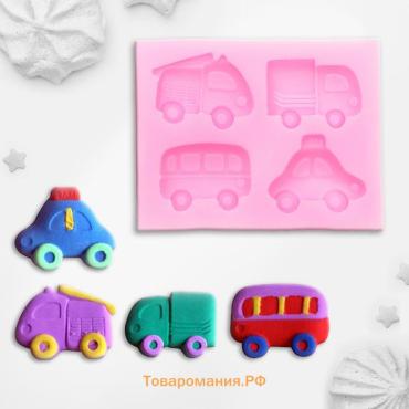 Молд  «Транспорт», силикон, 8×6.5×1.1 см, розовый