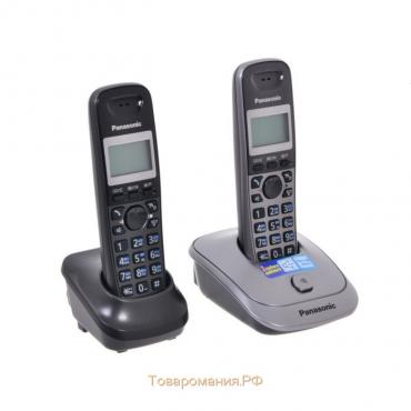 Радиотелефон Dect Panasonic KX-TG2512RU1 серый металлик, АОН