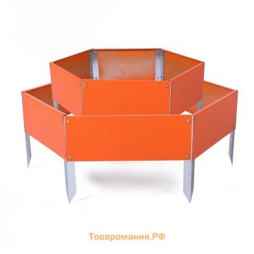 Клумба оцинкованная, 2 яруса, d=60–100 см, высота бортика 30 см, оранжевая, Greengo