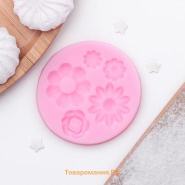 Молд  «Клумба», силикон, 6.5×0.7 см, розовый
