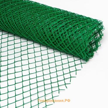 Сетка садовая, 1.5×10 м, ячейка ромб 40×40 мм, пластиковая, зелёная, Greengo, в рулоне