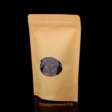 Пакет Zip-lock Крафт с овальным окном 17×24 см
