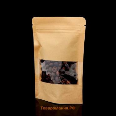 Пакет Zip-lock Крафт с прямоугольным окном 10×15 см