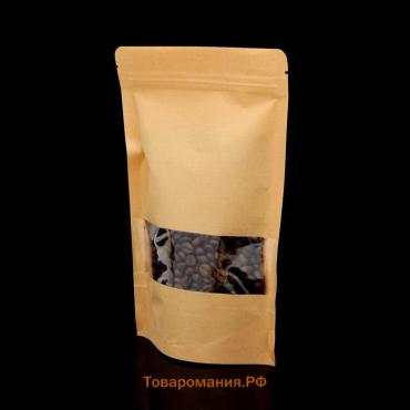 Пакет Zip - lock Крафт с прямоугольным окном 12×20 см