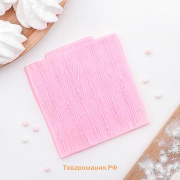 Молд  «Кора дерева», силикон, 10.5×10.3×0.3 см, розовый