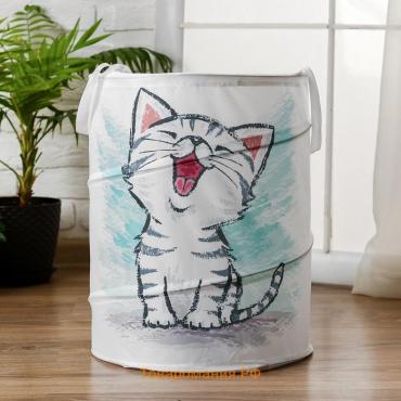 Корзинка для игрушек «Котик», 35×35×45 см