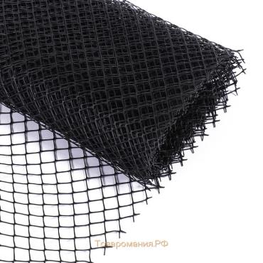 Сетка садовая, 1×10 м ячейка ромб 15×15 мм, пластиковая, чёрная, Greengo, в рулоне