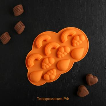 Форма для шоколада  «Погода», силикон, 22.5×14.5×1.5 см, 11 ячеек, МИКС