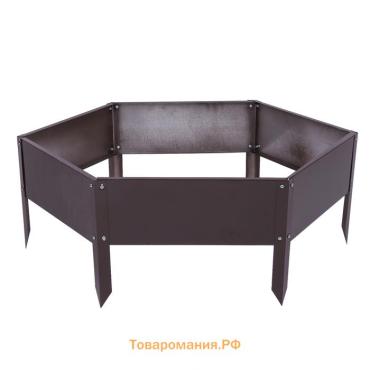 Клумба оцинкованная, d=80 см, высота бортика 15 см, коричневая, Greengo