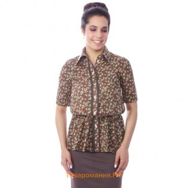 Блуза женская, размер 42, цвет коричневый