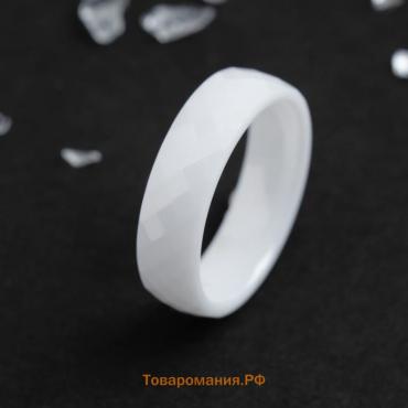 Кольцо керамика «Минимал» огранка ромб, 6 мм, цвет белый, 20 размер