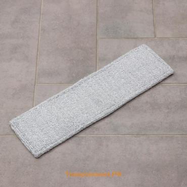 Насадка для плоской швабры, 41×12 см, микрофибра, серая