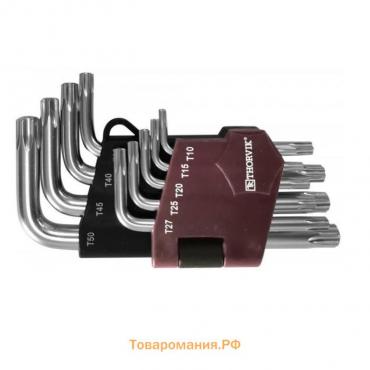 Набор ключей торцевых Thorvik 53140, TORX, коротких, с штифтом, Т10H-T50H, 9 предметов