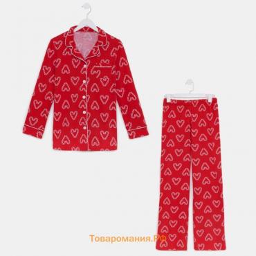 Новый год. Пижама женская (рубашка и брюки) KAFTAN "Love" размер 40-42