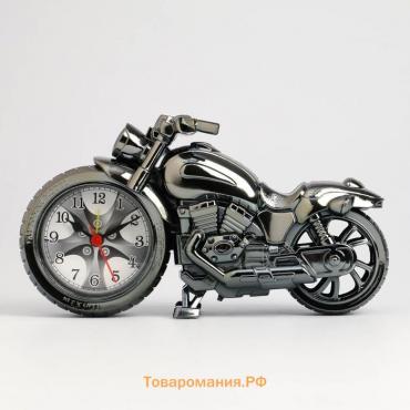 Часы - будильник настольные «Мотоцикл», дискретный ход, циферблат d-6.5 см, 22×12 см, АА