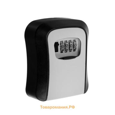 Сейф-ключница кодовая ТУНДРА, металл, пластик, серый