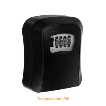 Сейф-ключница кодовая, металл, пластик, черный