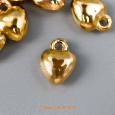 Подвеска "Сердце", цвет золото 8х10 мм