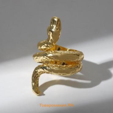 Кольцо "Змея" цвет чернёное золото, безразмерное