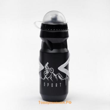 Бутылка для воды велосипедная, 650 мл, "Мастер К.", с креплением, чёрная