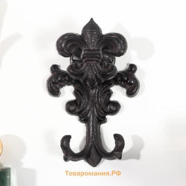Крючки декоративные чугун «Геральдическая лилия», 15×4×9.8 см