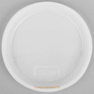Тарелки пластиковые одноразовые, d=20,5 см, цвет белый, 12 шт/уп